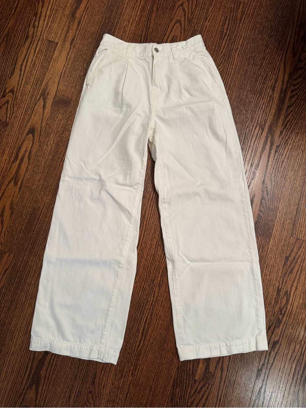 Madewell Cream High-Rise Cotton Pants